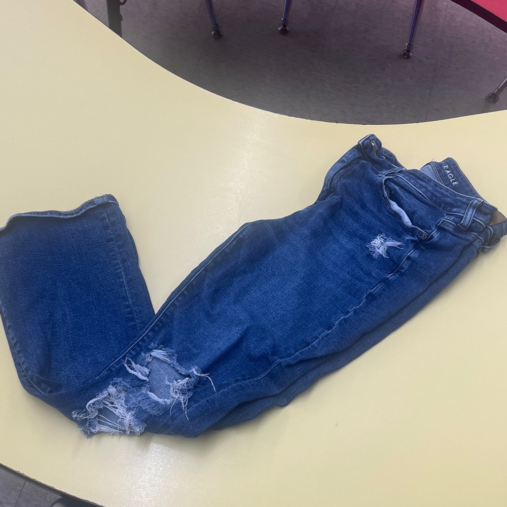 American Eagle Outfitters Women's Distressed Blue Skinny Jeans